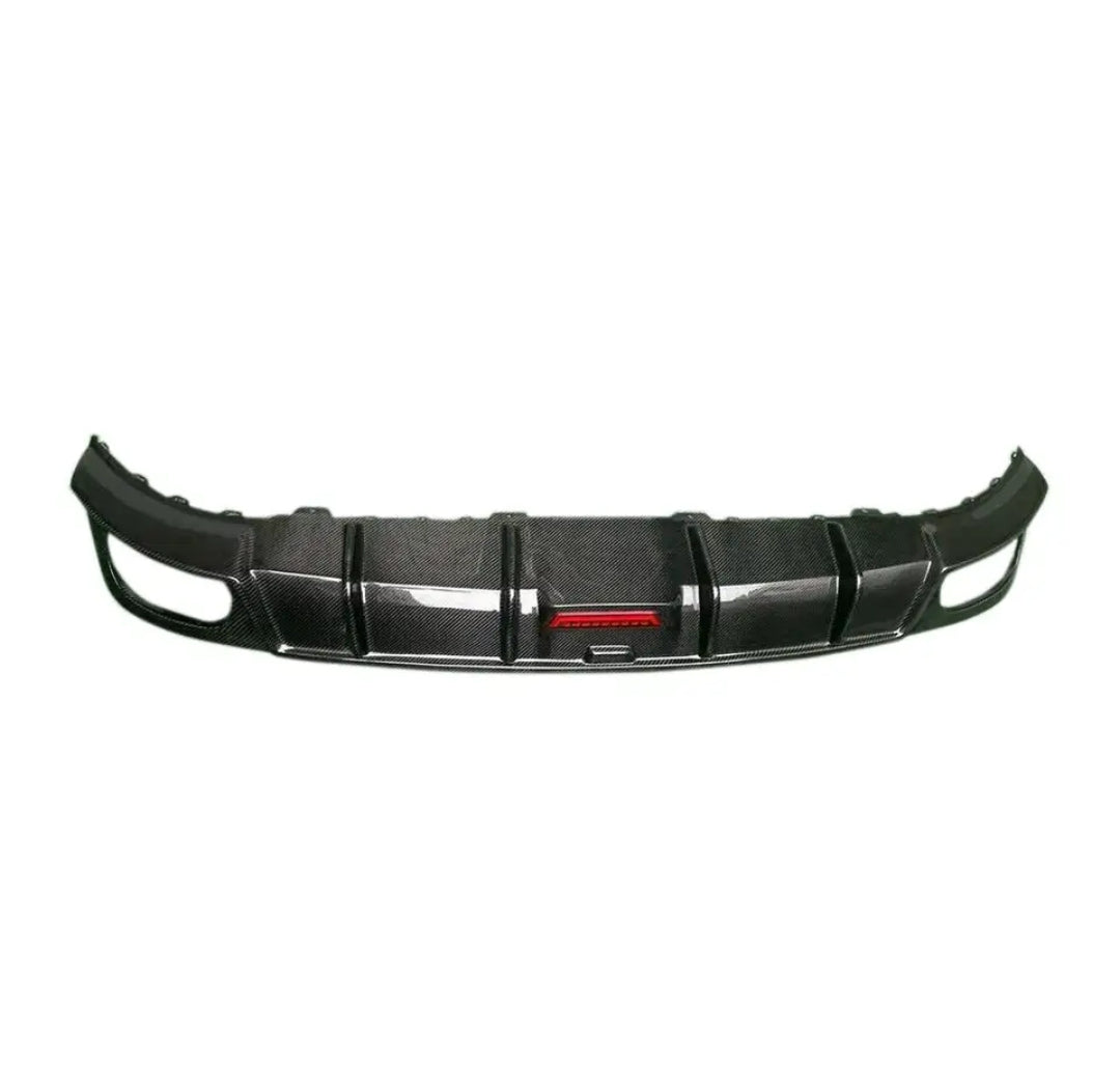 Carbon Fiber Car Rear Diffuser Lip With Light passend für Audi Q8 Sport SQ8