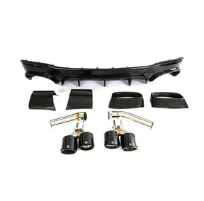 Carbon Fiber Car Rear Bumper Diffuser Lip With Exhaust Tips Tailpipe passend für Mercedes-Benz GLE Class W167 C167 GLE63 AMG